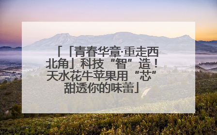 「青春华章·重走西北角」科技“智”造！天水花牛苹果用“芯”甜透你的味蕾