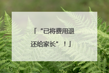 “已将费用退还给家长”！