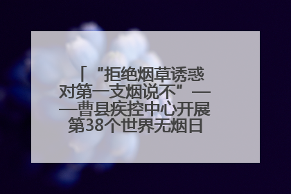 “拒绝烟草诱惑 对第一支烟说不”——曹县疾控中心开展第38个世界无烟日科普宣传活动