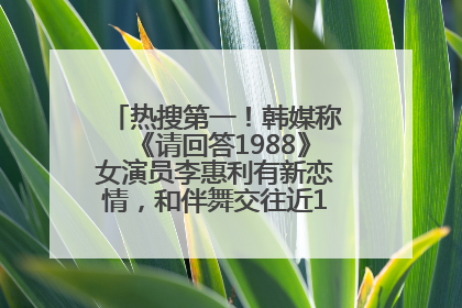 热搜第一！韩媒称《请回答1988》女演员李惠利有新恋情，和伴舞交往近1年，经纪公司回应