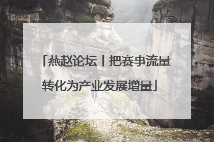 燕赵论坛丨把赛事流量转化为产业发展增量