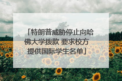特朗普威胁停止向哈佛大学拨款 要求校方提供国际学生名单