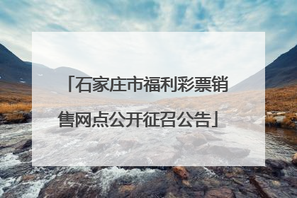 石家庄市福利彩票销售网点公开征召公告