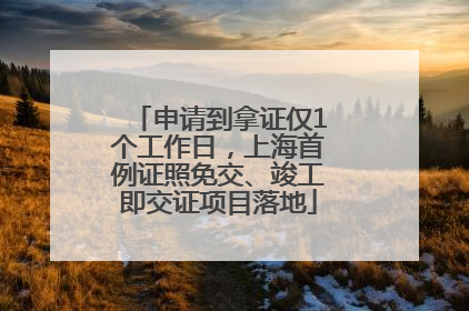 申请到拿证仅1个工作日，上海首例证照免交、竣工即交证项目落地