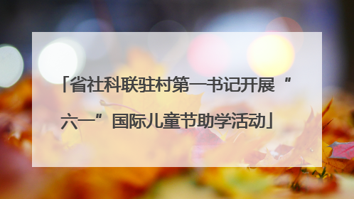 省社科联驻村第一书记开展“六一”国际儿童节助学活动