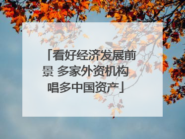 看好经济发展前景 多家外资机构唱多中国资产