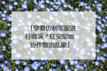 穿着仿制军服进行商演？红安军地协作整治乱象