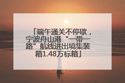 端午通关不停歇，宁波舟山港“一带一路”航线进出境集装箱1.48万标箱