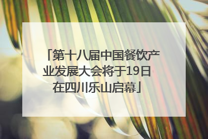 第十八届中国餐饮产业发展大会将于19日在四川乐山启幕