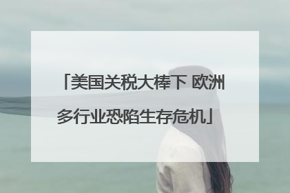 美国关税大棒下 欧洲多行业恐陷生存危机