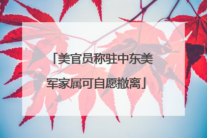 美官员称驻中东美军家属可自愿撤离