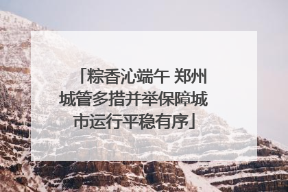 粽香沁端午 郑州城管多措并举保障城市运行平稳有序