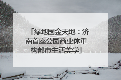 绿地国金天地：济南首座公园商业体重构都市生活美学