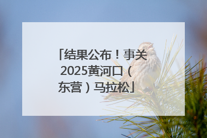 结果公布！事关2025黄河口（东营）马拉松