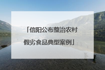 信阳公布整治农村假劣食品典型案例