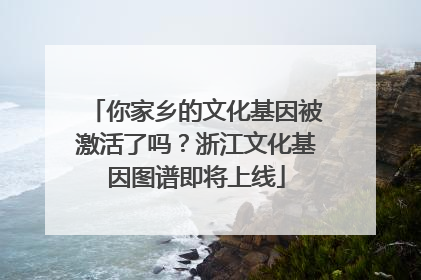 你家乡的文化基因被激活了吗？浙江文化基因图谱即将上线