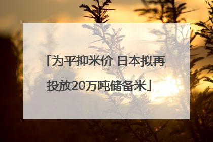 为平抑米价 日本拟再投放20万吨储备米