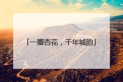 一瓣杏花，千年城韵
