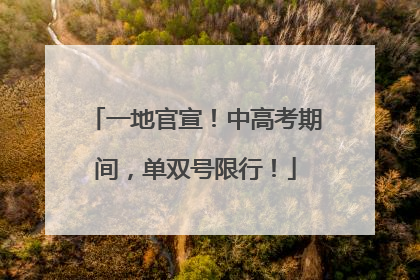 一地官宣！中高考期间，单双号限行！