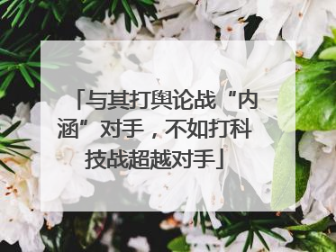 与其打舆论战“内涵”对手，不如打科技战超越对手