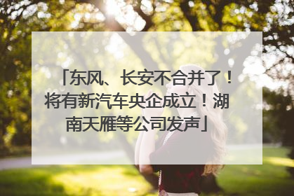 东风、长安不合并了！将有新汽车央企成立！湖南天雁等公司发声