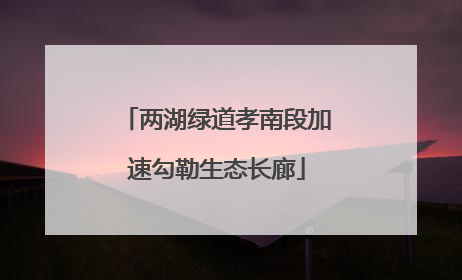 两湖绿道孝南段加速勾勒生态长廊