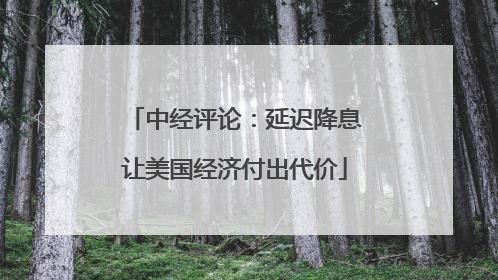 中经评论：延迟降息让美国经济付出代价