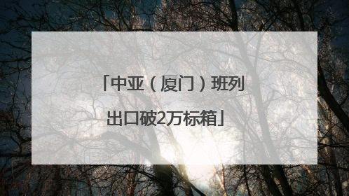 中亚（厦门）班列出口破2万标箱
