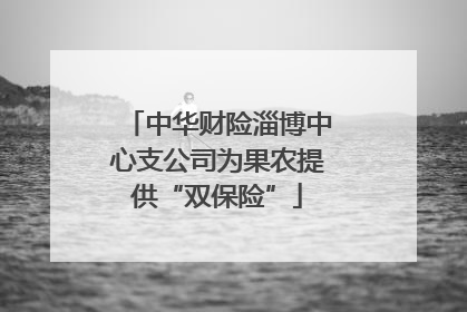 中华财险淄博中心支公司为果农提供“双保险”