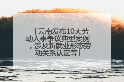 云南发布10大劳动人事争议典型案例，涉及新就业形态劳动关系认定等