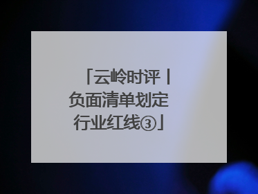 云岭时评丨负面清单划定行业红线③