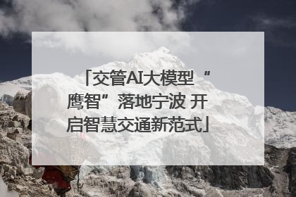 交管AI大模型“鹰智”落地宁波 开启智慧交通新范式