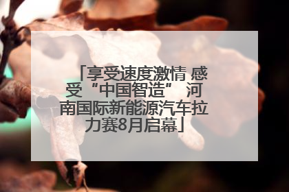享受速度激情 感受“中国智造” 河南国际新能源汽车拉力赛8月启幕