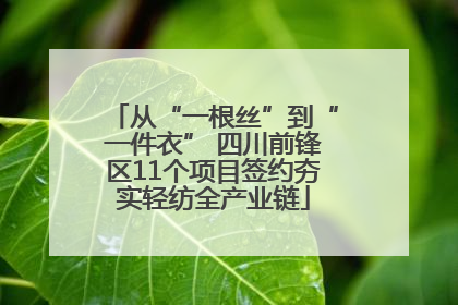 从“一根丝”到“一件衣” 四川前锋区11个项目签约夯实轻纺全产业链
