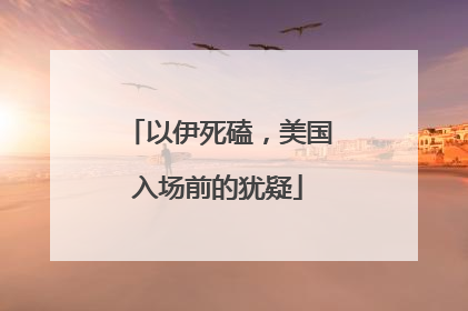 以伊死磕，美国入场前的犹疑