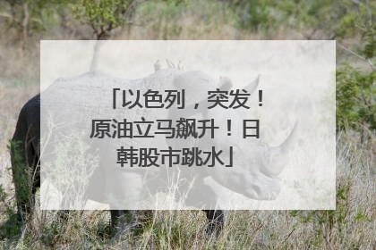 以色列，突发！原油立马飙升！日韩股市跳水
