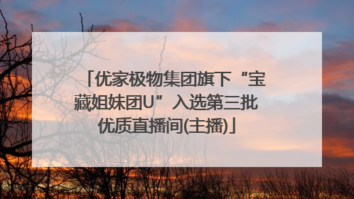 优家极物集团旗下“宝藏姐妹团U”入选第三批优质直播间(主播)