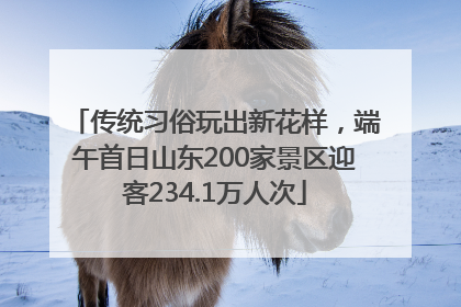 传统习俗玩出新花样，端午首日山东200家景区迎客234.1万人次