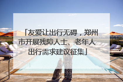 友爱让出行无碍，郑州市开展残障人士、老年人出行需求建议征集