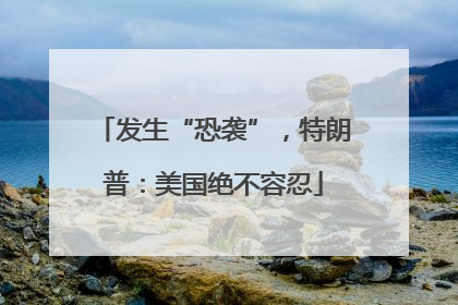发生“恐袭”，特朗普：美国绝不容忍