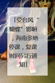 受台风“蝴蝶”影响，海南多地停课，复课时间另行通知