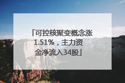 可控核聚变概念涨1.51%，主力资金净流入34股