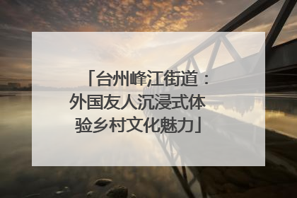 台州峰江街道：外国友人沉浸式体验乡村文化魅力