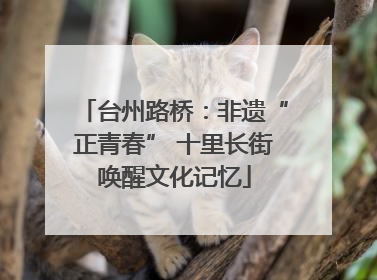 台州路桥：非遗“正青春” 十里长街唤醒文化记忆