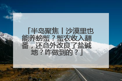 半岛聚焦丨沙漠里也能养螃蟹？蟹农收入翻番，还意外改良了盐碱地？咋做到的？