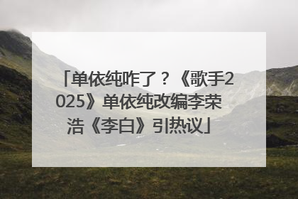 单依纯咋了？《歌手2025》单依纯改编李荣浩《李白》引热议