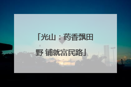 光山：药香飘田野 铺就富民路