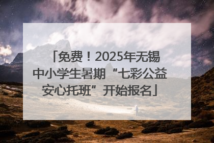 免费！2025年无锡中小学生暑期“七彩公益安心托班”开始报名