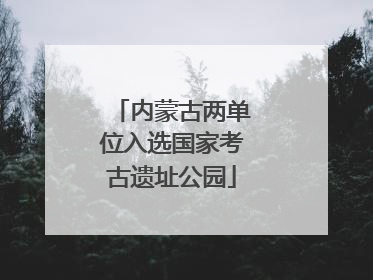 内蒙古两单位入选国家考古遗址公园