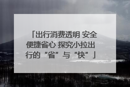 出行消费透明 安全便捷省心 探究小拉出行的“省”与“快”